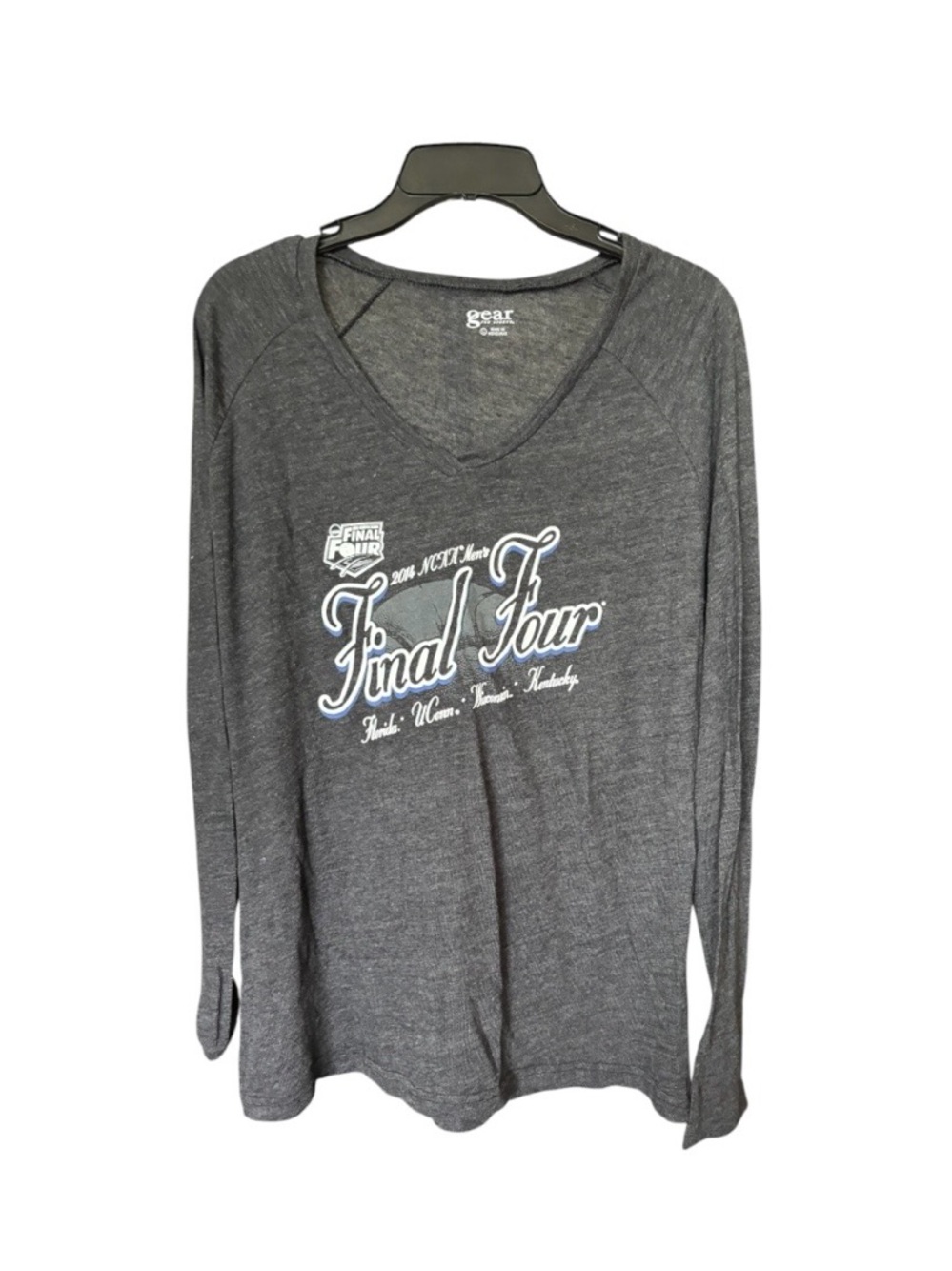 Gear For Sports Women's Long Sleeve V-Neck Tee - Gray
